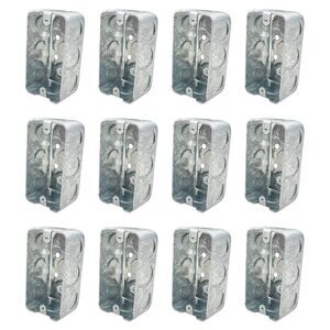 12 Packs 4x2 Inch Metal Electrical Box Single Gang Electrical Box Ten 1/2 Inc...